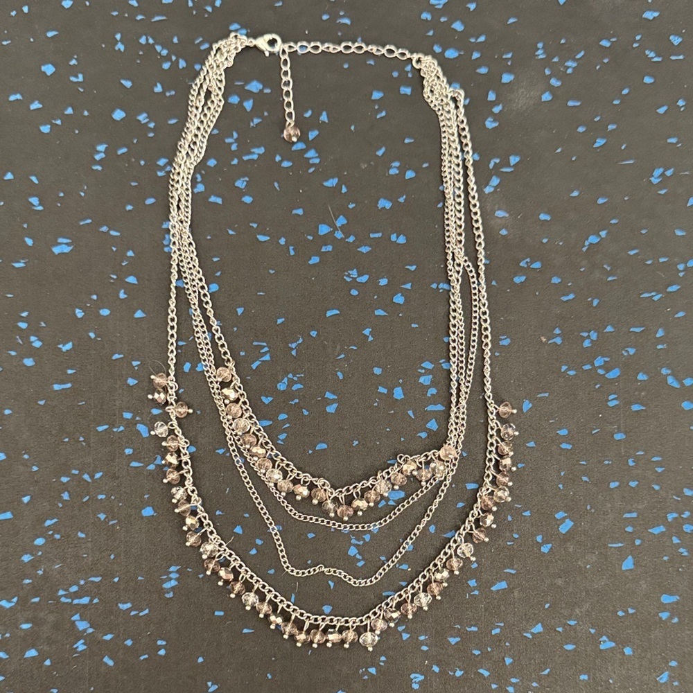 Elegant Silver Layered Necklace